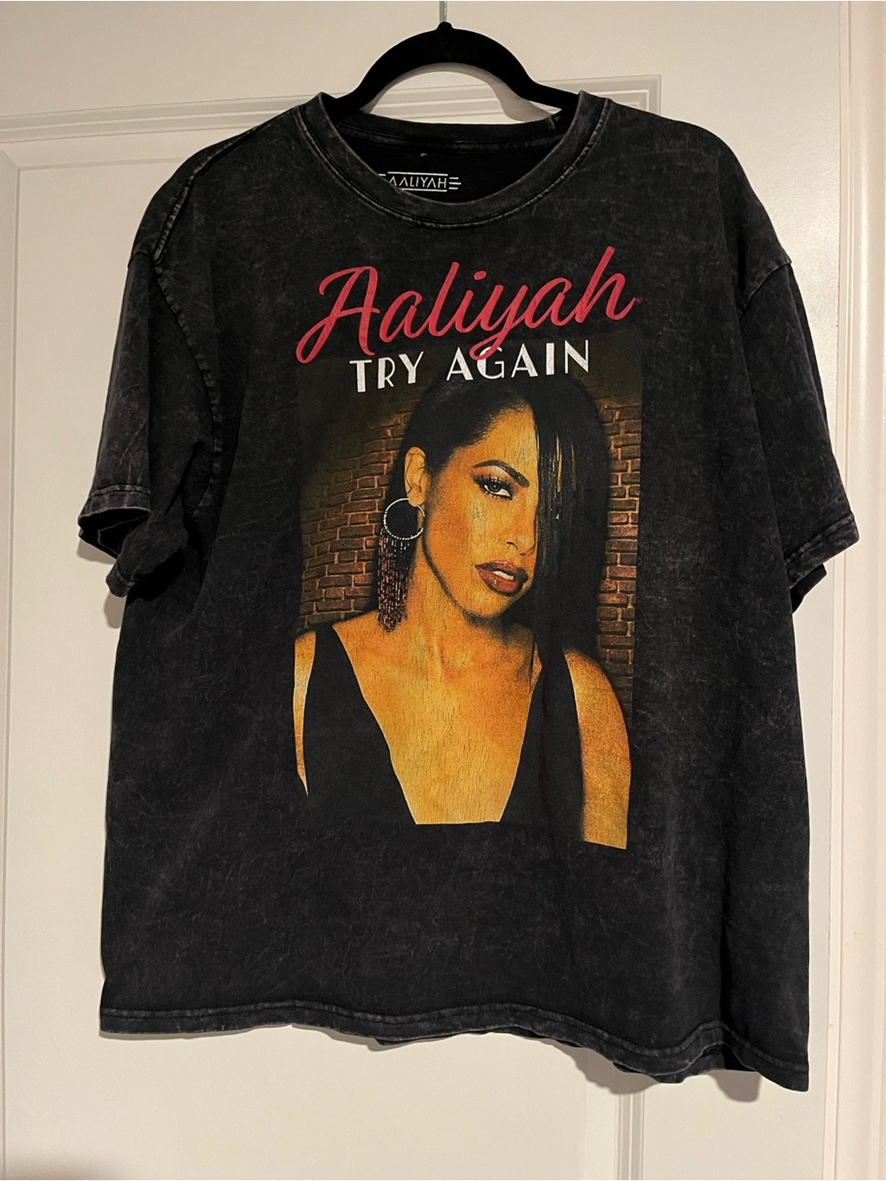 Aaliyah 'Try Again' Graphic Tee - Black